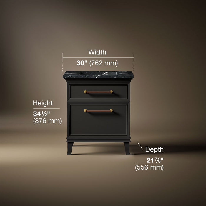 3/4 view of product with dimensions