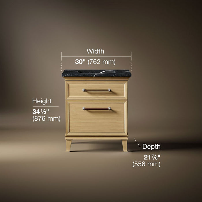 3/4 view of product with dimensions