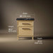 3/4 view of product with dimensions