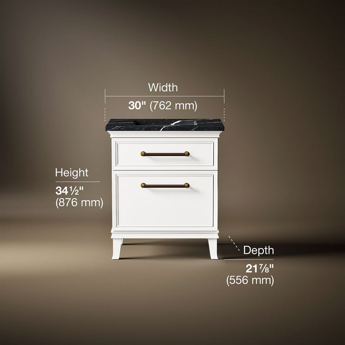 3/4 view of product with dimensions