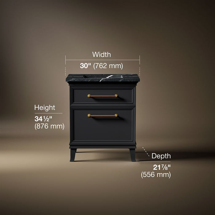 3/4 view of product with dimensions