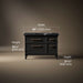 3/4 view of product with dimensions