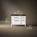 3/4 view of product with dimensions