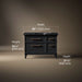 3/4 view of product with dimensions