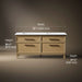 3/4 view of product with dimensions