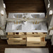 Products in use in overhead room view
