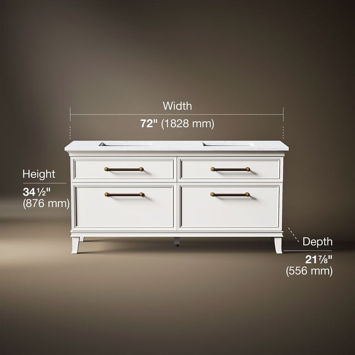 3/4 view of product with dimensions