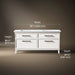 3/4 view of product with dimensions
