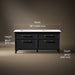 3/4 view of product with dimensions