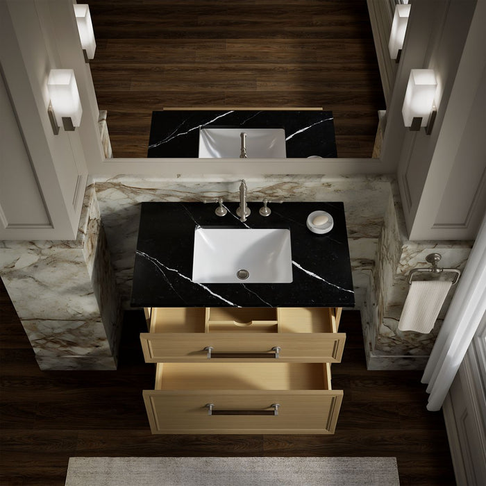 Products in use in overhead room view