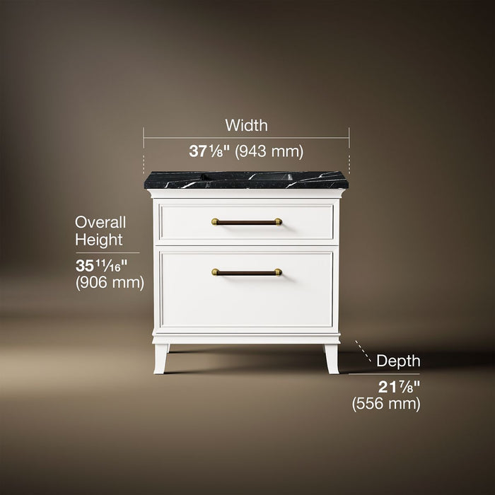 3/4 view of product with dimensions
