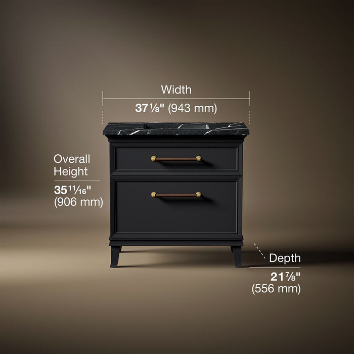 3/4 view of product with dimensions