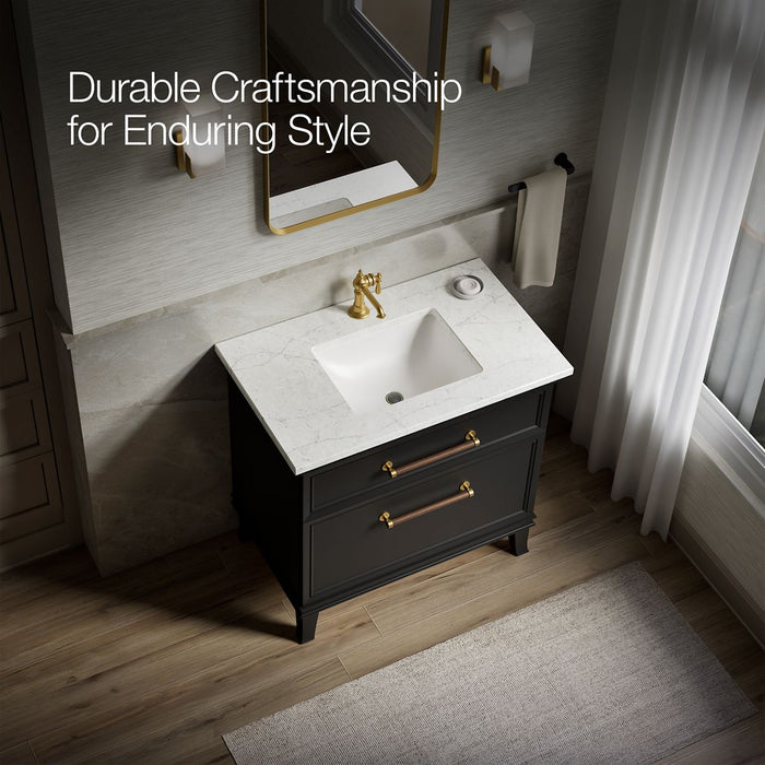 KOHLER K-CM33559-BD1 Artifacts 36" bathroom vanity cabinet with sink and quartz top
