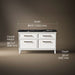 3/4 view of product with dimensions