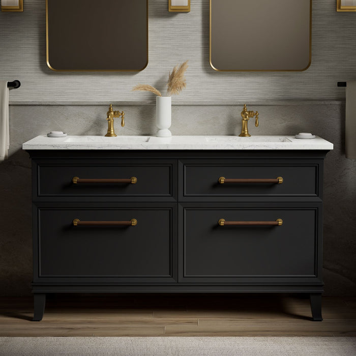 KOHLER K-CM33560-BD1 Artifacts 60" bathroom vanity cabinet with sinks and quartz top