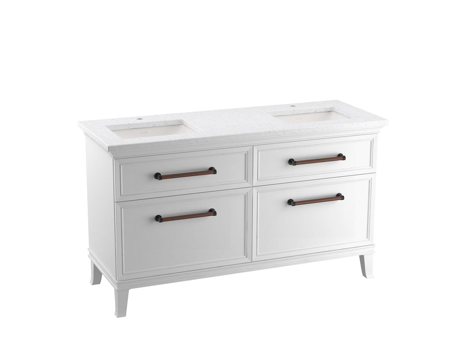 KOHLER K-CM33560-BD1 Artifacts 60" bathroom vanity cabinet with sinks and quartz top