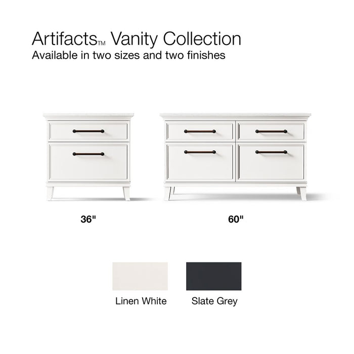 KOHLER K-CM33560-BD1 Artifacts 60" bathroom vanity cabinet with sinks and quartz top