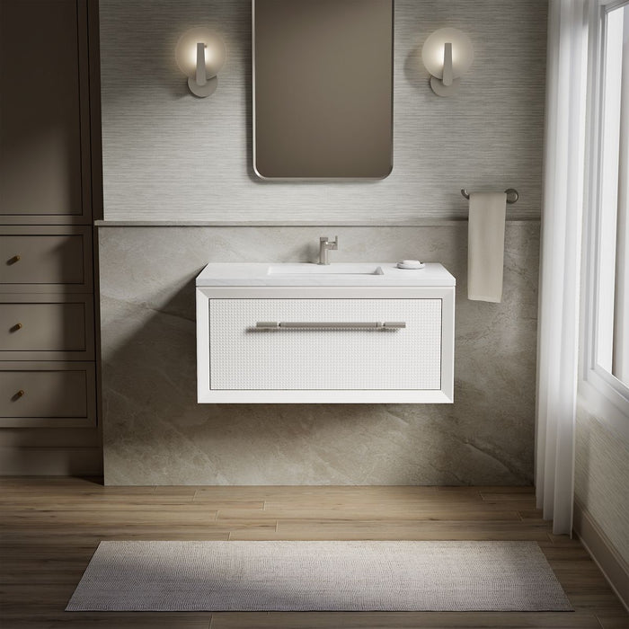 KOHLER K-CM33562-BD1 Enivo 36" wall-hung bathroom vanity cabinet with sink and quartz top