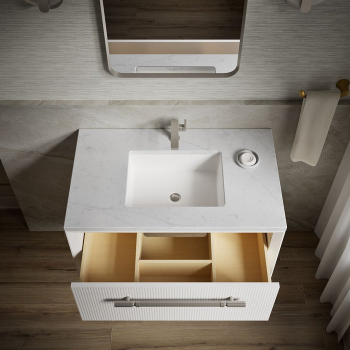 KOHLER K-CM33562-BD1 Enivo 36" wall-hung bathroom vanity cabinet with sink and quartz top
