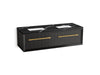KOHLER K-CM33563-BD11 Enivo 60" Wall-hung Bathroom Vanity Cabinet with Sinks and Quartz Top