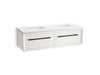 KOHLER K-CM33563-BD11 Enivo 60" Wall-hung Bathroom Vanity Cabinet with Sinks and Quartz Top