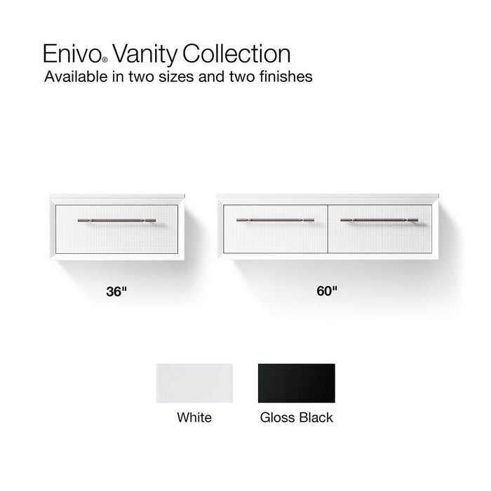 KOHLER K-CM33563-BD1 Enivo 60" wall-hung bathroom vanity cabinet with sinks and quartz top
