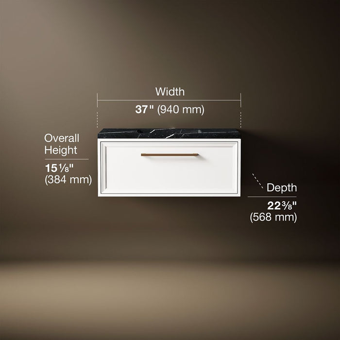 3/4 view of product with dimensions
