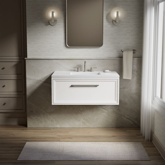 KOHLER K-CM33566-BD1 Lodern 36" wall-hung bathroom vanity cabinet with sink and quartz top