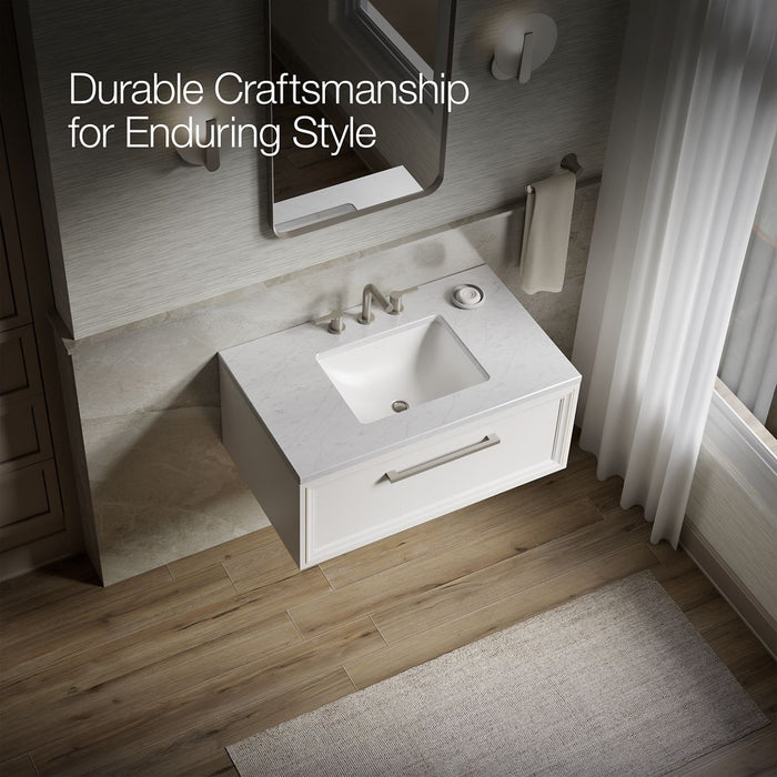 KOHLER K-CM33566-BD1 Lodern 36" wall-hung bathroom vanity cabinet with sink and quartz top