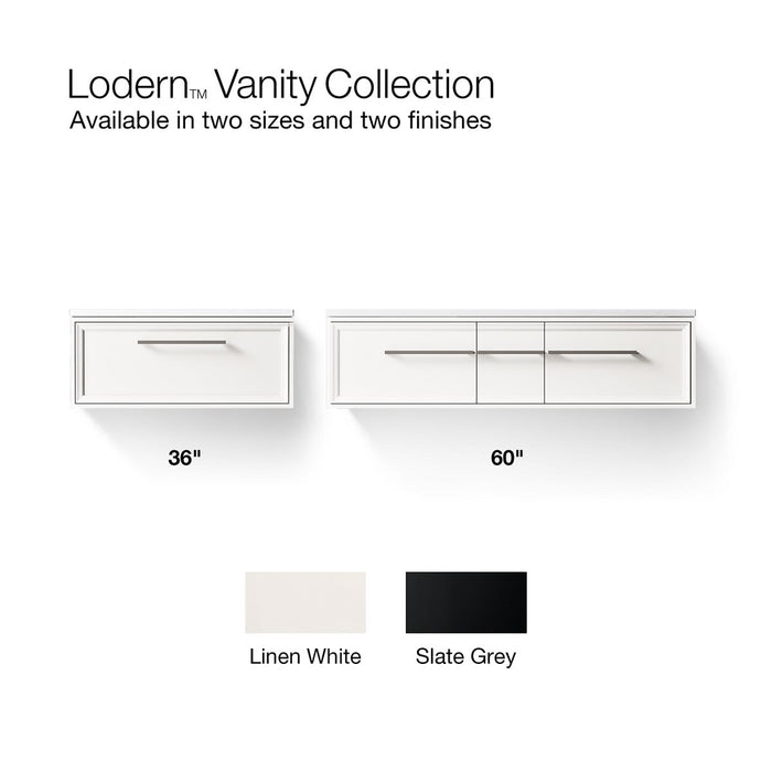 KOHLER K-CM33566-BD1 Lodern 36" wall-hung bathroom vanity cabinet with sink and quartz top