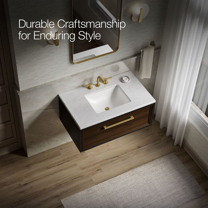 KOHLER K-CM33566-BD1 Lodern 36" wall-hung bathroom vanity cabinet with sink and quartz top