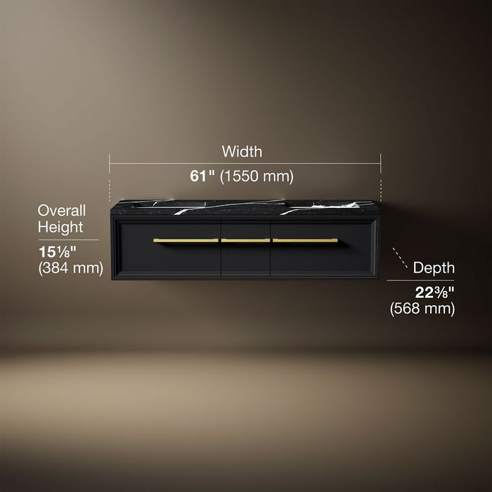 3/4 view of product with dimensions