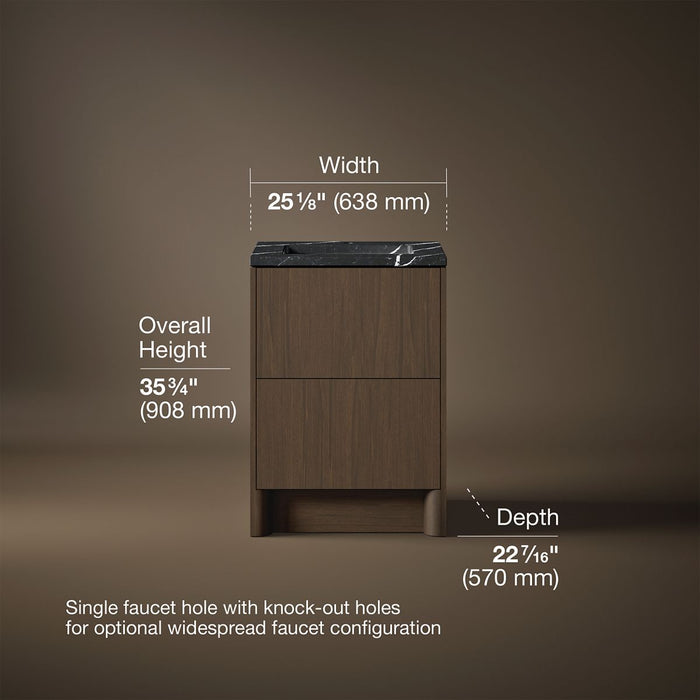 3/4 view of product with dimensions