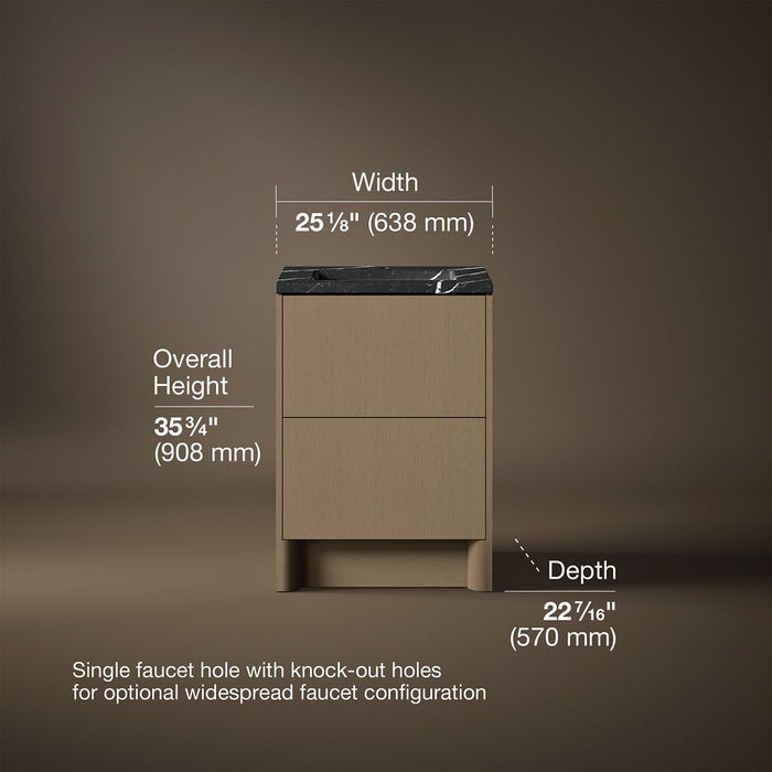 3/4 view of product with dimensions