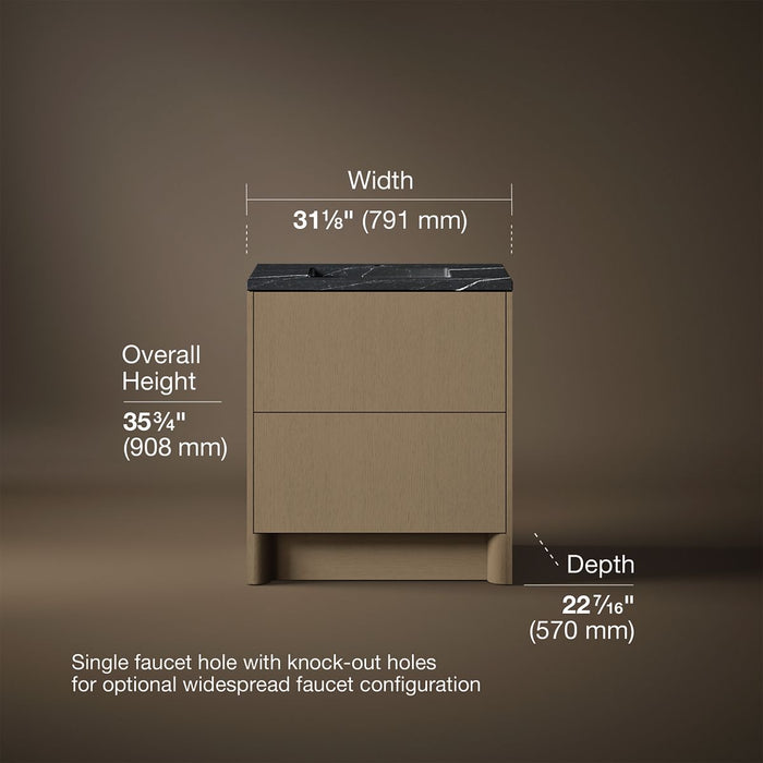 3/4 view of product with dimensions