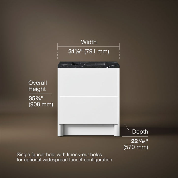 3/4 view of product with dimensions