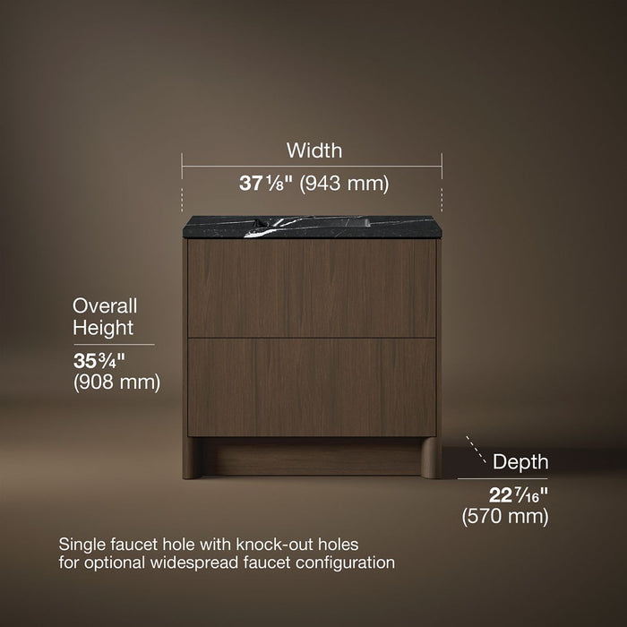3/4 view of product with dimensions