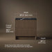 3/4 view of product with dimensions