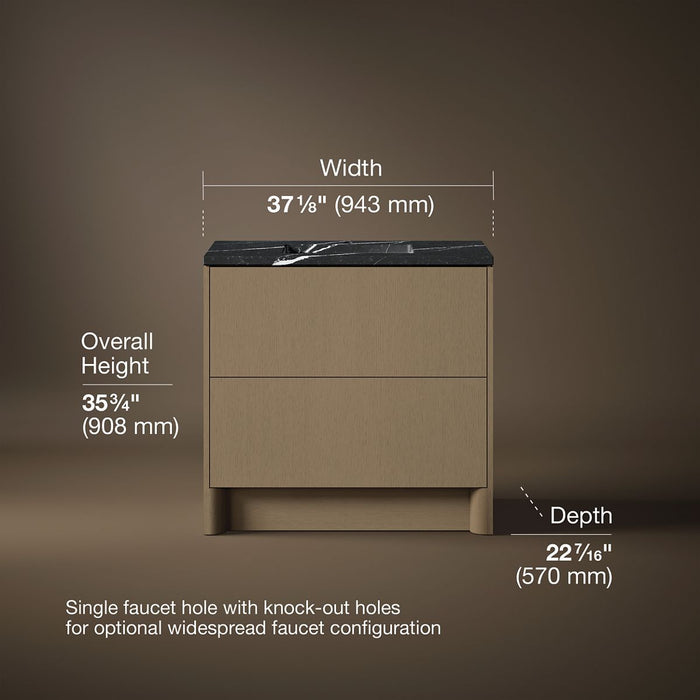 3/4 view of product with dimensions