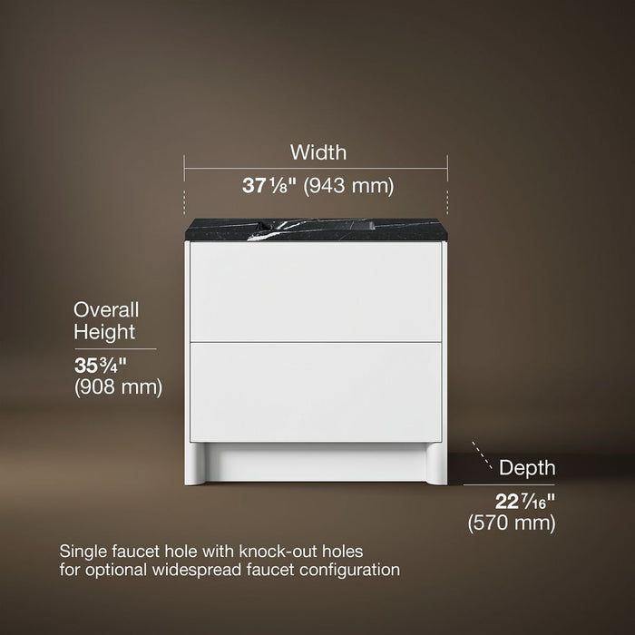 3/4 view of product with dimensions