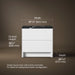 3/4 view of product with dimensions