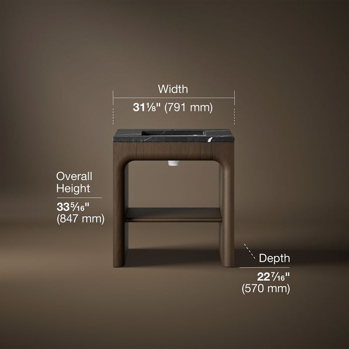 3/4 view of product with dimensions