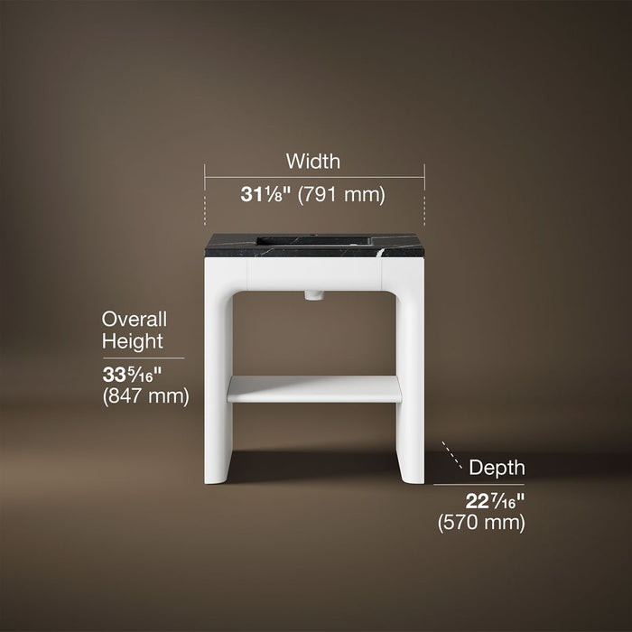 3/4 view of product with dimensions