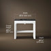 3/4 view of product with dimensions