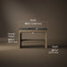 3/4 view of product with dimensions