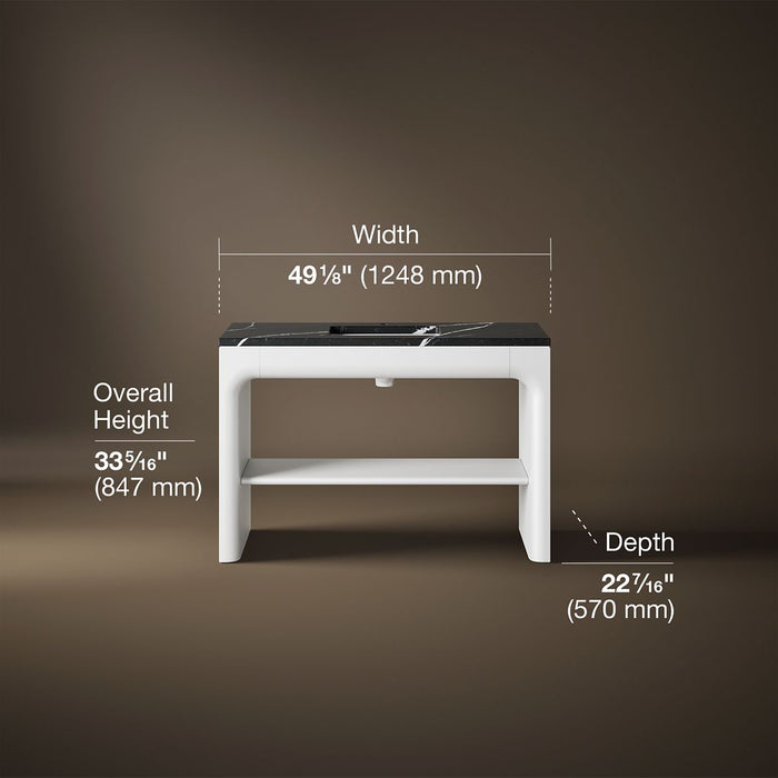 3/4 view of product with dimensions