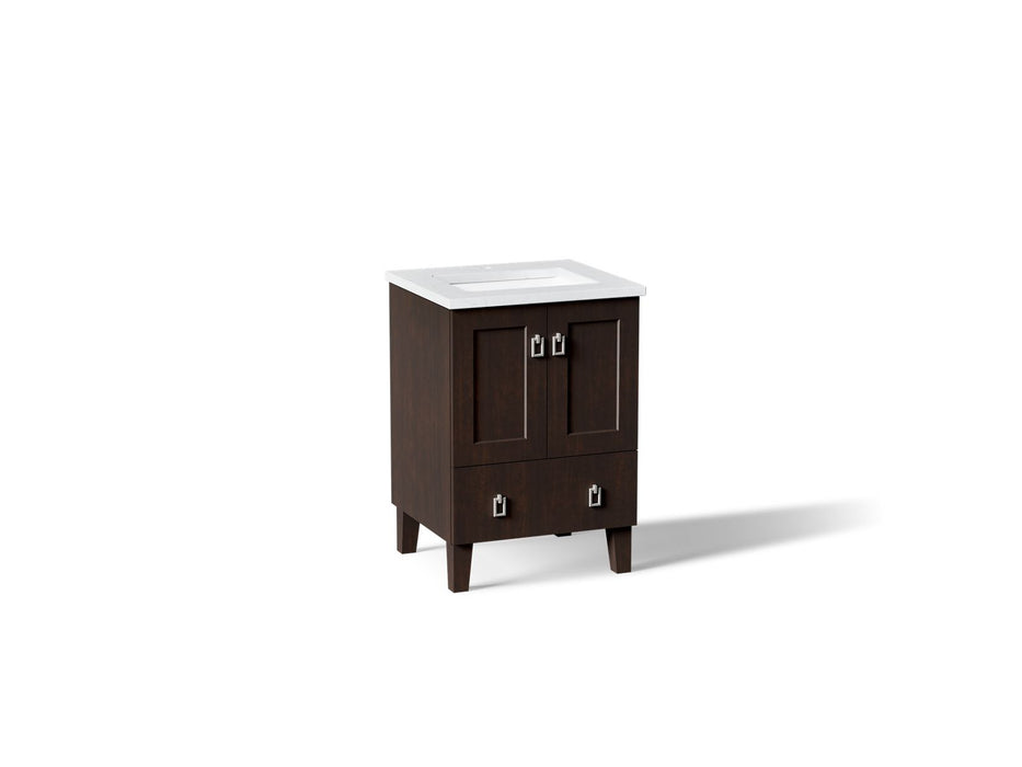 KOHLER K-CM99527-BD1 Poplin 24" bathroom vanity cabinet with sink and quartz top