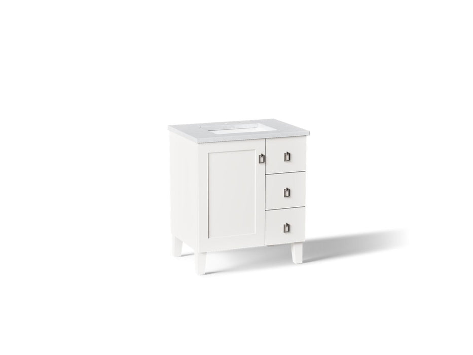 KOHLER K-CM99530-BD1 Poplin 30" bathroom vanity cabinet with sink and quartz top