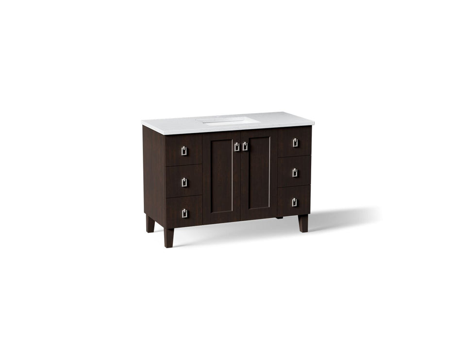 KOHLER K-CM99535-BD1 Poplin 48" bathroom vanity cabinet with sink and quartz top