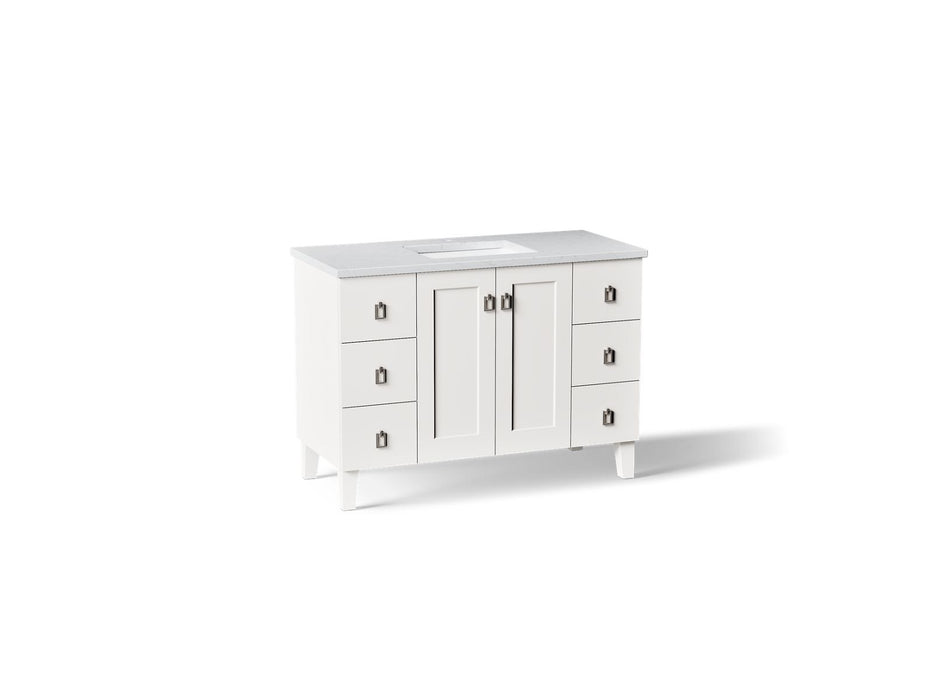 KOHLER K-CM99535-BD1 Poplin 48" bathroom vanity cabinet with sink and quartz top